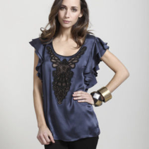 Plenty by Tracy Reese Lace Ruffle Top Size S